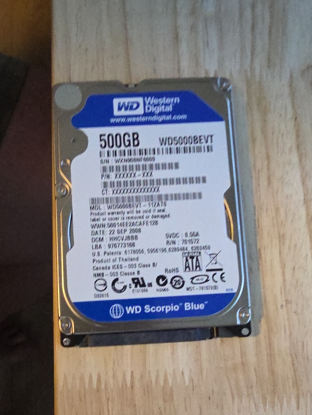 Western Digital 500GB WD Scorpio Blue 2.5" Internal Laptop Hard Drive - Blue